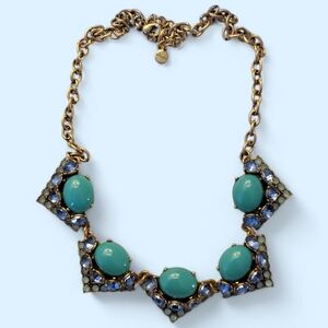 NWOT Stella & Dot Teal Silver Statement Necklace